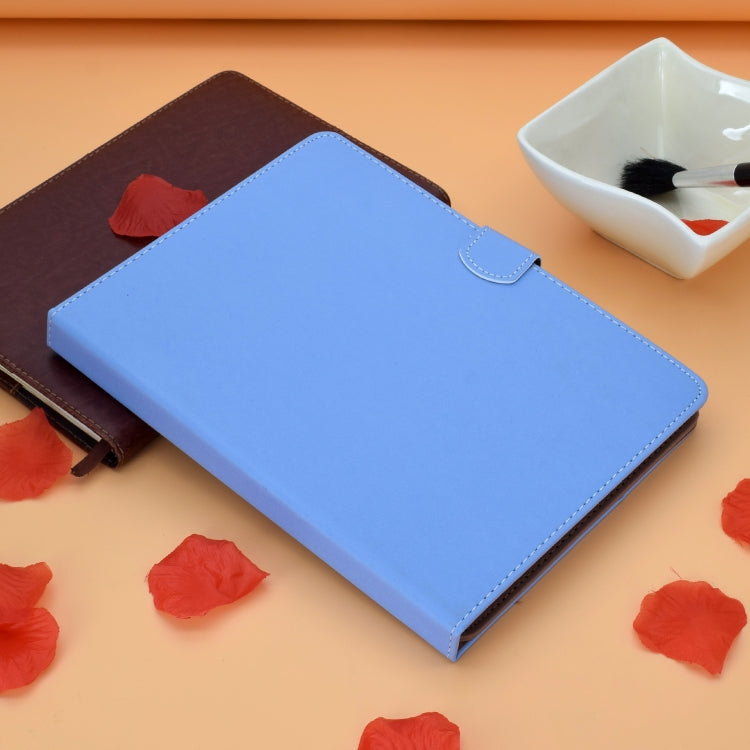 For 10 inch Solid Color Tablet PC Universal Magnetic Horizontal Flip Leather Case with Card Slots & Holder(Blue)