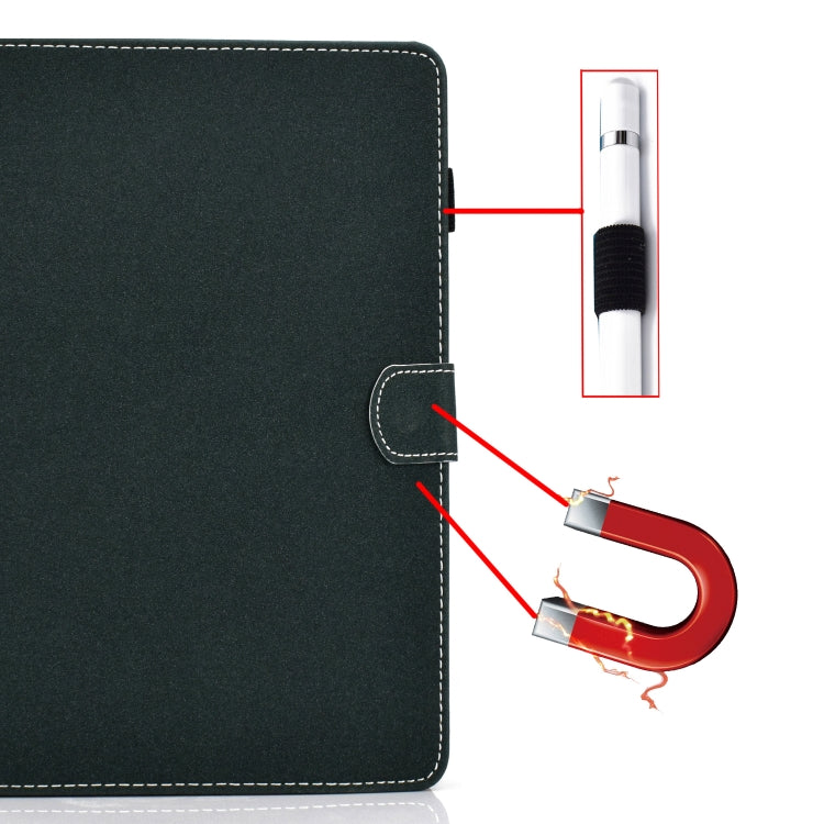 For 10 inch Solid Color Tablet PC Universal Magnetic Horizontal Flip Leather Case with Card Slots & Holder(Green)