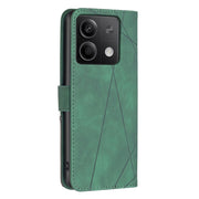 For Xiaomi Redmi Note 13 4G Global Magnetic Buckle Rhombus Texture Leather Phone Case(Green)