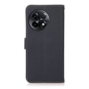 For OnePlus Ace 2 5G KHAZNEH Custer Texture RFID Genuine Leather Phone Case(Blue)