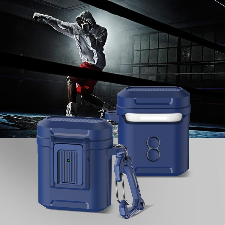 For AirPods 1 / 2 Earphone TPU + PC Protective Case(Blue)