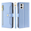 For Motorola Moto G73 5G Sheep Texture Cross-body Zipper Wallet Leather Phone Case(Blue) - Motorola Cases by PMC TechLife | Online Shopping South Africa | PMC TechLife | Buy Now Pay Later Mobicred