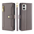 For Motorola Moto G73 5G Sheep Texture Cross-body Zipper Wallet Leather Phone Case(Grey) - Motorola Cases by PMC TechLife | Online Shopping South Africa | PMC TechLife | Buy Now Pay Later Mobicred