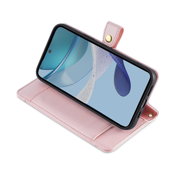 For OnePlus Ace 2/11R Sheep Texture Cross-body Zipper Wallet Leather Phone Case(Pink)
