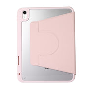 2 in 1 Acrylic Split Rotating Leather Tablet Case For iPad Air 13 2025 / 2024 / iPad Pro 12.9 2022 / 2020 / 2021 / 2018(Pink)