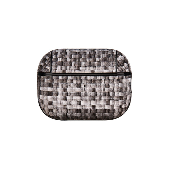 For AirPods Pro 2 PC Woven Leather Skin Earphone Case(Gray)