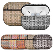 For AirPods Pro 2 PC Woven Leather Skin Earphone Case(Gray)