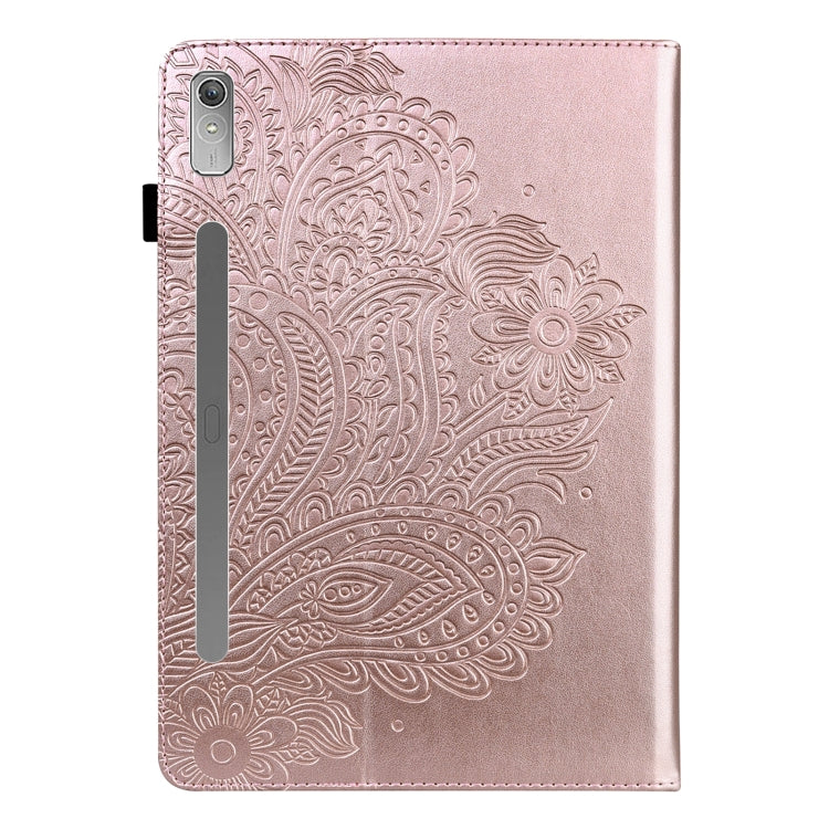 For Lenovo Tab P11 Pro Gen 2 Peacock Embossed Pattern Leather Tablet Case(Rose Gold)