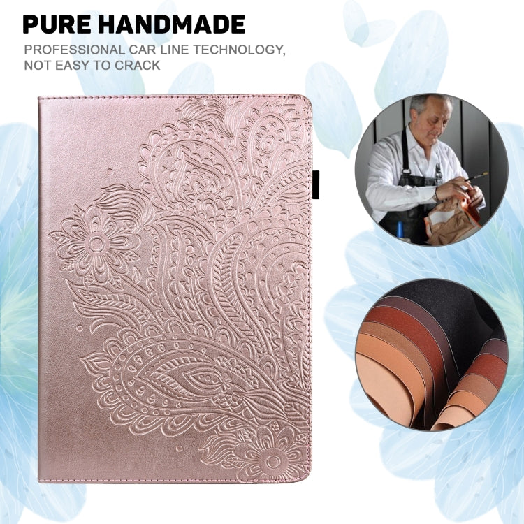 For Lenovo Tab P11 Pro Gen 2 Peacock Embossed Pattern Leather Tablet Case(Rose Gold)
