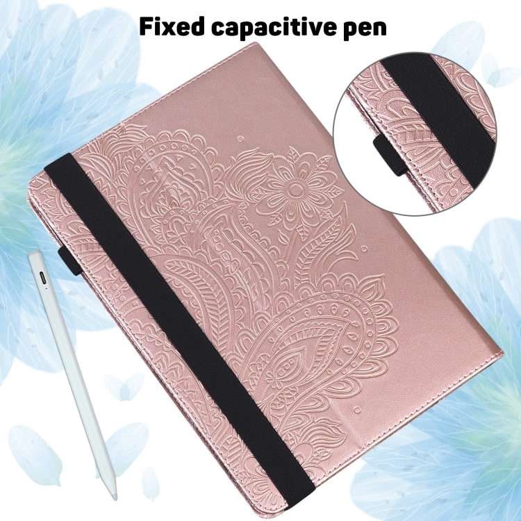 For Lenovo Tab P11 Pro Gen 2 Peacock Embossed Pattern Leather Tablet Case(Rose Gold)