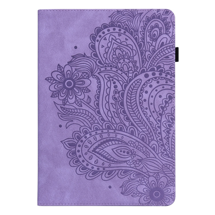 For Lenovo Tab P11 Pro Gen 2 Peacock Embossed Pattern Leather Tablet Case(Purple)