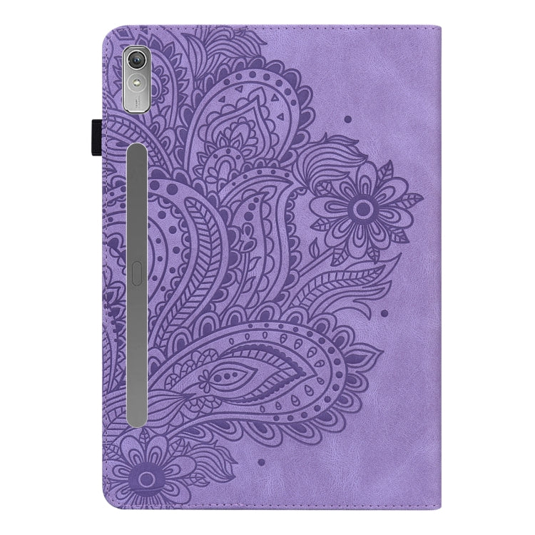 For Lenovo Tab P11 Pro Gen 2 Peacock Embossed Pattern Leather Tablet Case(Purple)