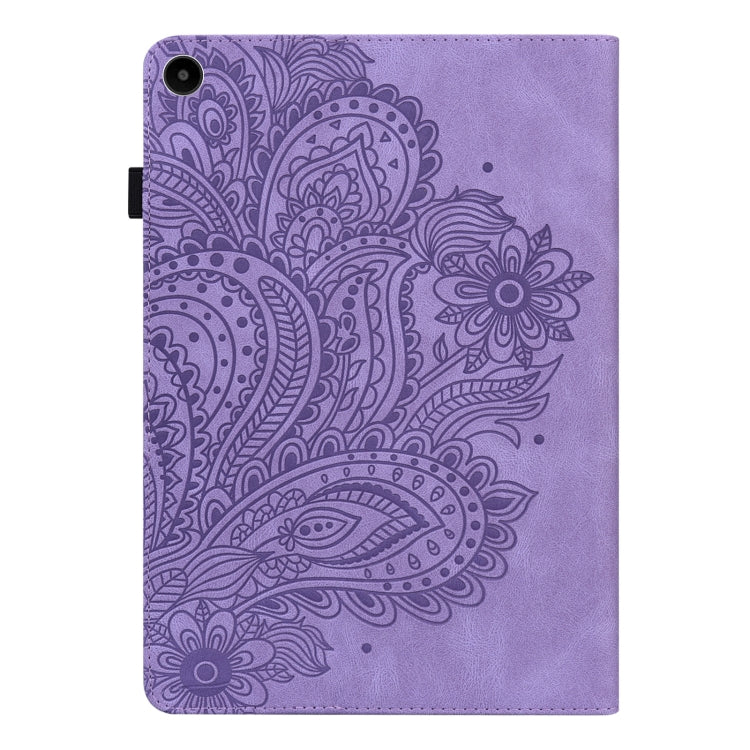 For Huawei MatePad SE 10.4 2022 Peacock Embossed Pattern Leather Tablet Case(Purple)
