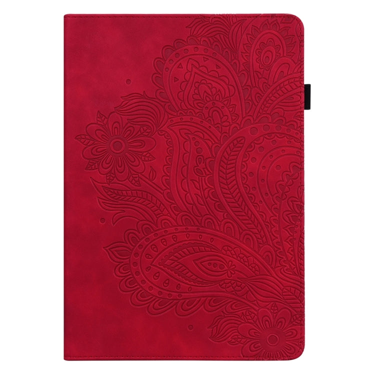 For Huawei MatePad SE 10.4 2022 Peacock Embossed Pattern Leather Tablet Case(Red)