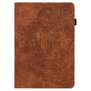 For Huawei MatePad SE 10.4 2022 Peacock Embossed Pattern Leather Tablet Case(Brown)