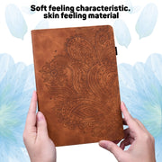 For Huawei MatePad SE 10.4 2022 Peacock Embossed Pattern Leather Tablet Case(Brown)