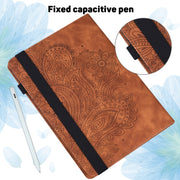 For Huawei MatePad SE 10.4 2022 Peacock Embossed Pattern Leather Tablet Case(Brown)
