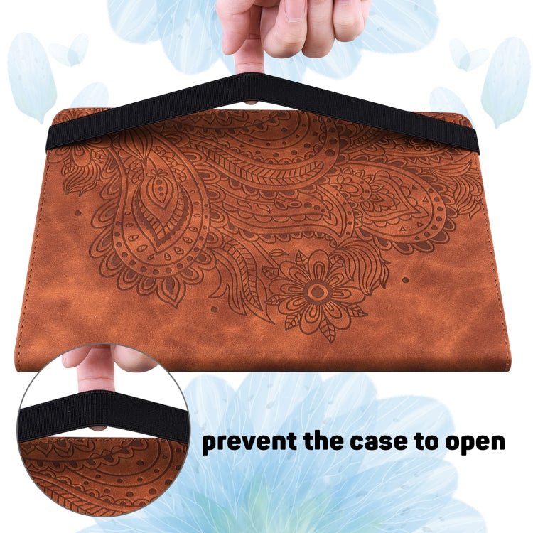 For Huawei MatePad SE 10.4 2022 Peacock Embossed Pattern Leather Tablet Case(Brown)