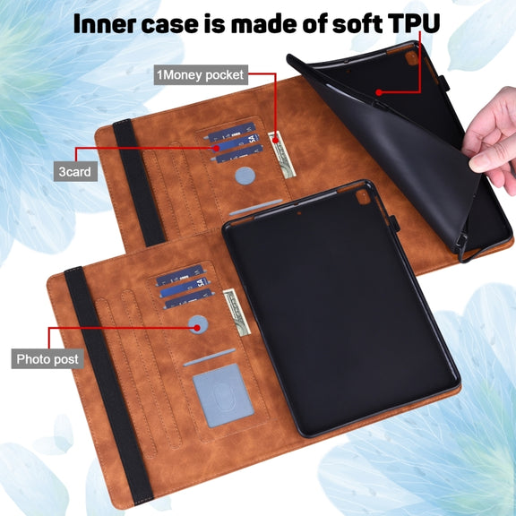 For Huawei MatePad SE 10.4 2022 Peacock Embossed Pattern Leather Tablet Case(Brown)