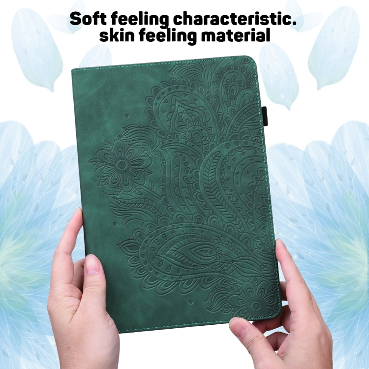 For Huawei MatePad SE 10.4 2022 Peacock Embossed Pattern Leather Tablet Case(Green)