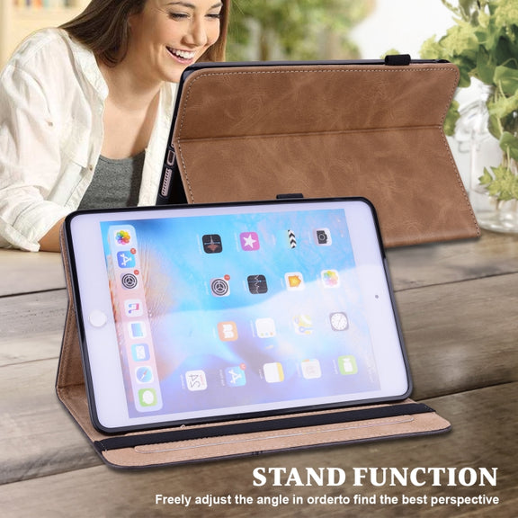 For Lenovo Tab P11 Gen 2 Embossed Striped Leather Tablet Case(Brown)