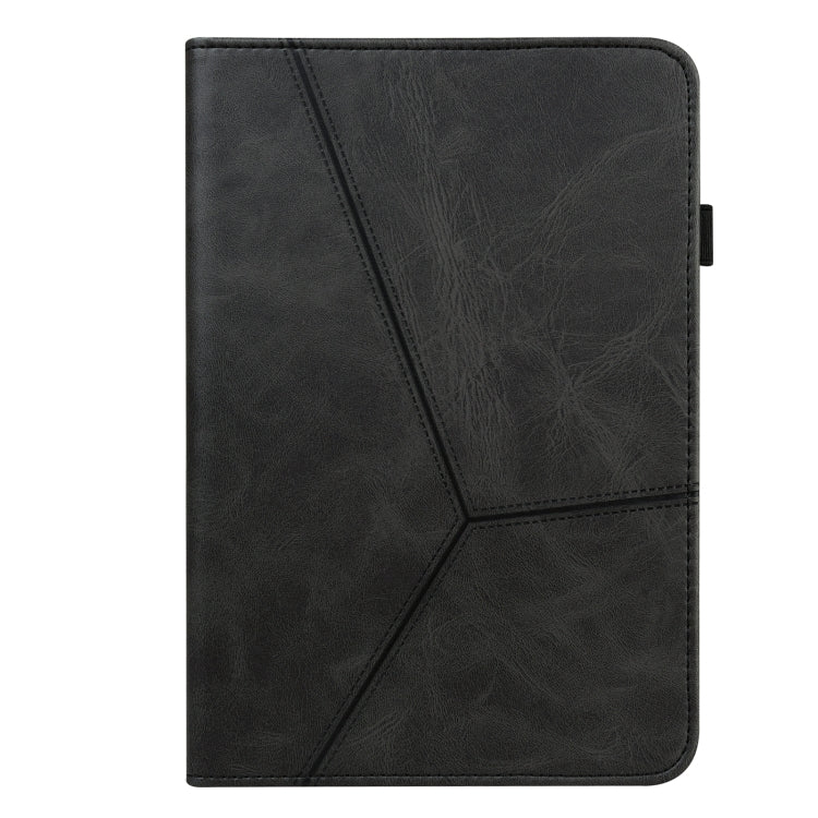 For Lenovo Tab P11 Gen 2 Embossed Striped Leather Tablet Case(Black)