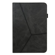 For Lenovo Tab P11 Gen 2 Embossed Striped Leather Tablet Case(Black)