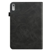 For Lenovo Tab P11 Gen 2 Embossed Striped Leather Tablet Case(Black)