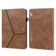 For Lenovo Tab P11 Pro Gen 2 Embossed Striped Leather Tablet Case(Brown) - Lenovo by PMC TechLife | Online Shopping South Africa | PMC TechLife | Buy Now Pay Later Mobicred