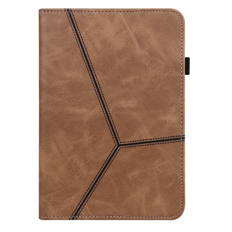 For Lenovo Tab P11 Pro Gen 2 Embossed Striped Leather Tablet Case(Brown)