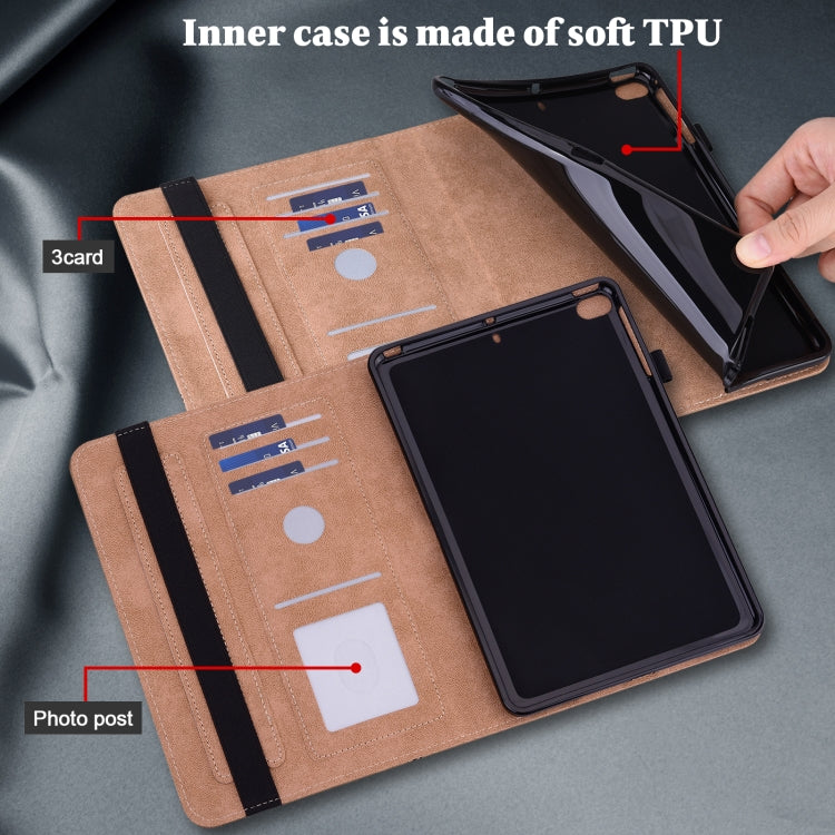 For Lenovo Tab P11 Pro Gen 2 Embossed Striped Leather Tablet Case(Brown)