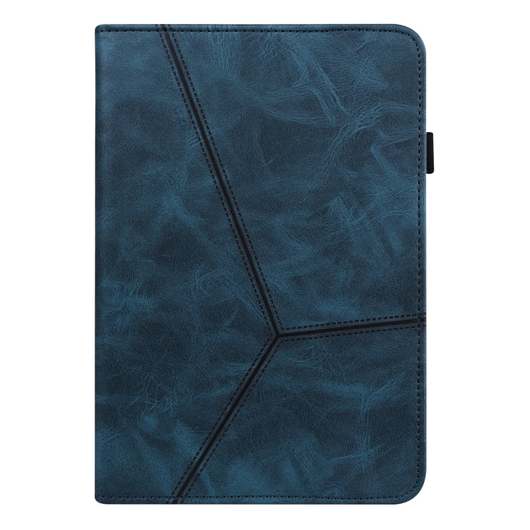 For Lenovo Tab P11 Pro Gen 2 Embossed Striped Leather Tablet Case(Blue)