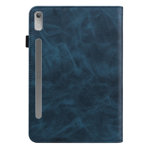 For Lenovo Tab P11 Pro Gen 2 Embossed Striped Leather Tablet Case(Blue)