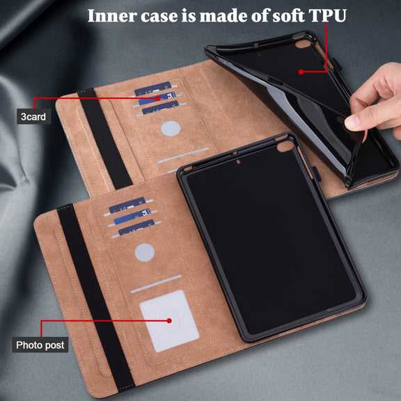 For Lenovo Tab P11 Pro Gen 2 Embossed Striped Leather Tablet Case(Blue)