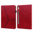 For Lenovo Tab P11 Pro Gen 2 Embossed Striped Leather Tablet Case(Red) - Lenovo by PMC TechLife | Online Shopping South Africa | PMC TechLife | Buy Now Pay Later Mobicred