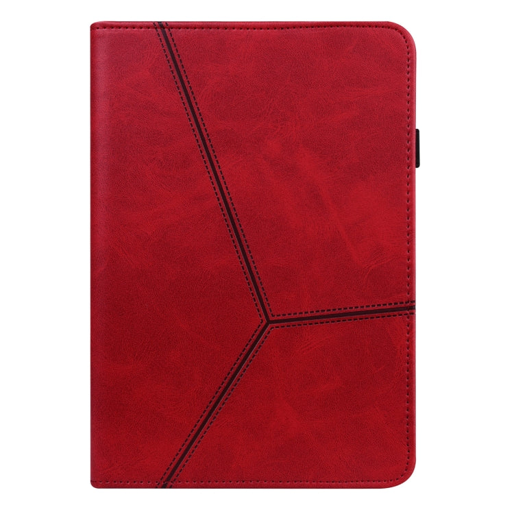 For Lenovo Tab P11 Pro Gen 2 Embossed Striped Leather Tablet Case(Red)