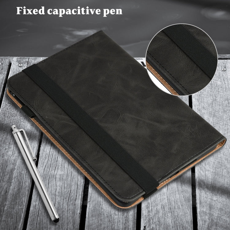 For Lenovo Tab P11 Pro Gen 2 Embossed Striped Leather Tablet Case(Black)
