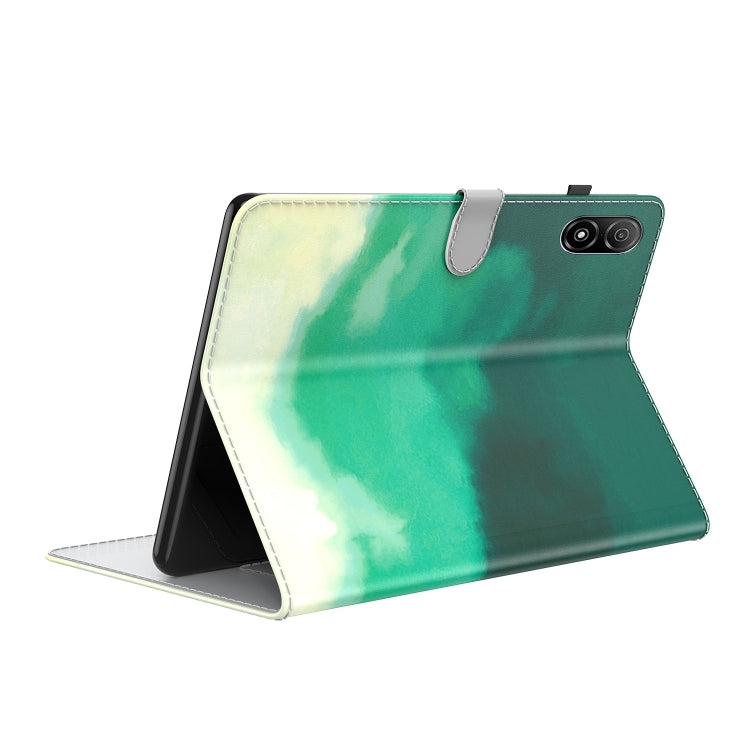 For Honor Pad V8 Pro Watercolor Pattern Flip Leather Tablet Case(Cyan Green)