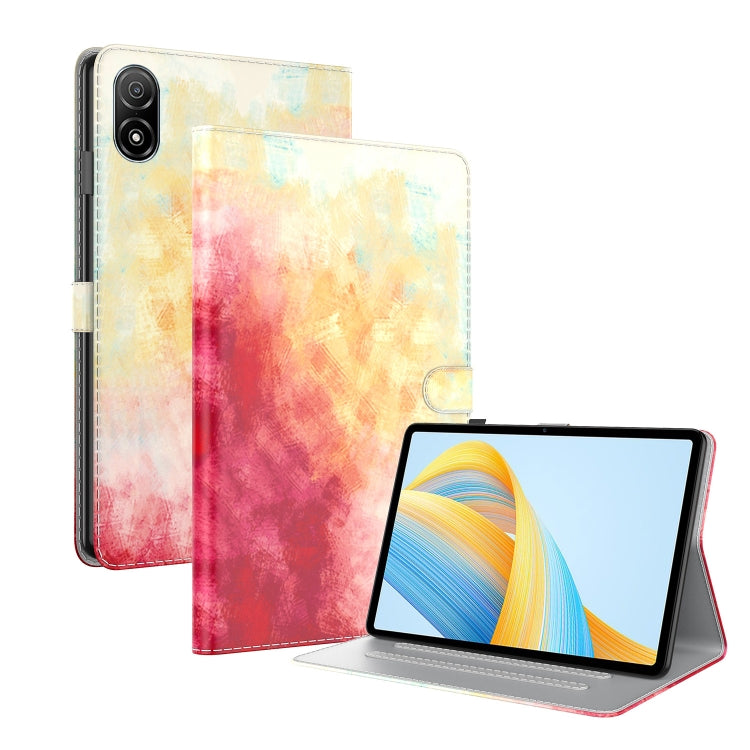 For Honor Pad V8 Pro Watercolor Pattern Flip Leather Tablet Case(Spring Cherry)