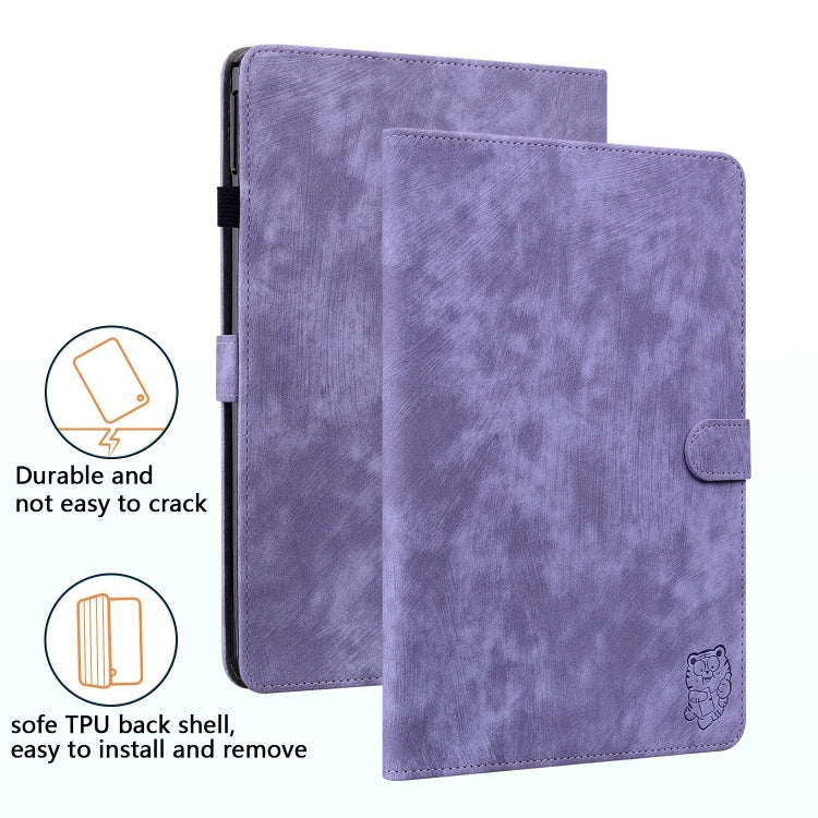 For Honor Pad V8 Pro Tiger Pattern Flip Leather Tablet Case(Purple)