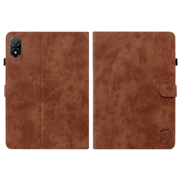 For Honor Pad V8 Pro Tiger Pattern Flip Leather Tablet Case(Brown)