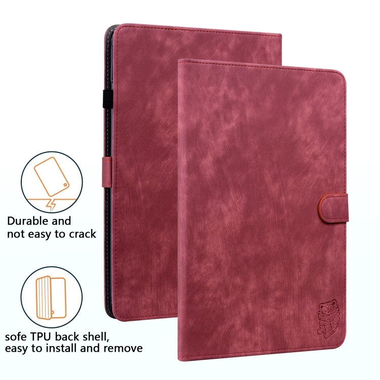 For Honor Pad V8 Pro Tiger Pattern Flip Leather Tablet Case(Red)