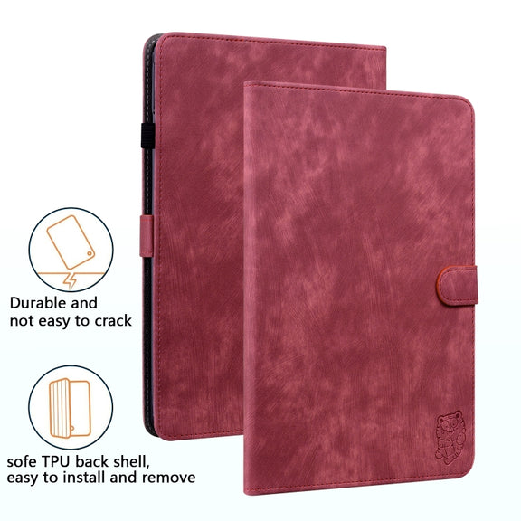 For Honor Pad V8 Pro Tiger Pattern Flip Leather Tablet Case(Red)