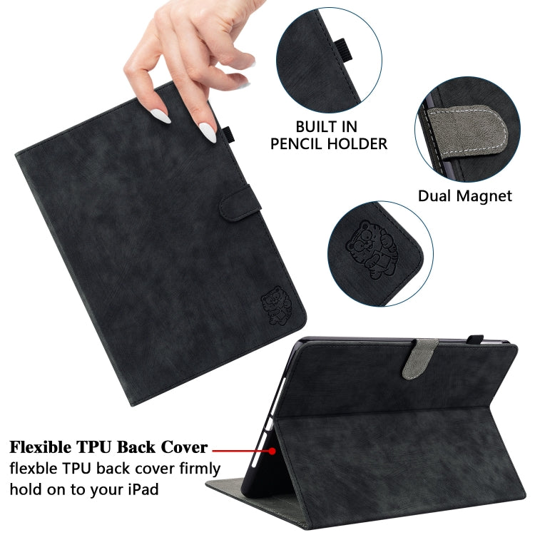 For Honor Pad V8 Pro Tiger Pattern Flip Leather Tablet Case(Black)