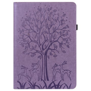 For Lenovo Tab P11 Gen 2 Tree & Deer Pattern Embossed Leather Tablet Case(Purple)
