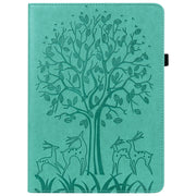 For Lenovo Tab P11 Gen 2 Tree & Deer Pattern Embossed Leather Tablet Case(Green)