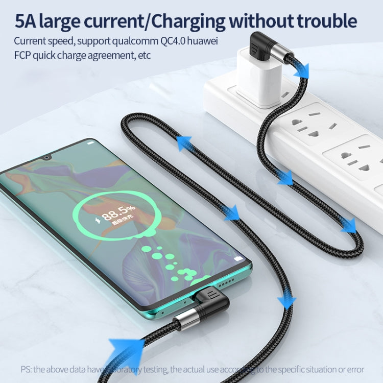 A9 30W USB-C/Type-C to 8 Pin Double Elbow Data Cable, Length:1m