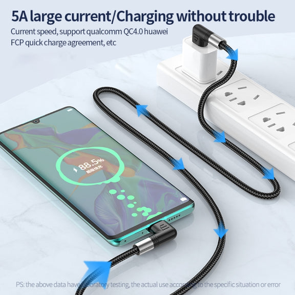 A9 30W USB-C/Type-C to 8 Pin Double Elbow Data Cable, Length:2m
