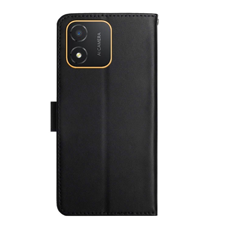 For Honor X5 4G Genuine Leather Fingerprint-proof Flip Phone Case(Black)