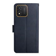 For Honor X5 4G Genuine Leather Fingerprint-proof Flip Phone Case(Blue)